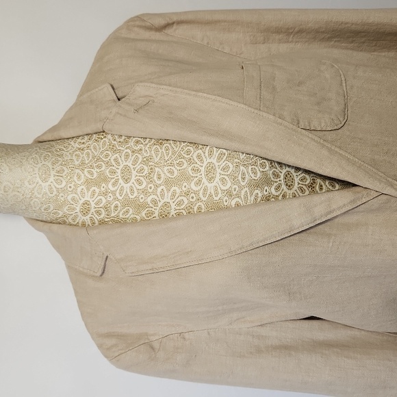 Goodfellow & Co Men's Taupe Patch Pocket Button Front Linen Blend Blazer Size M - Picture 3 of 16